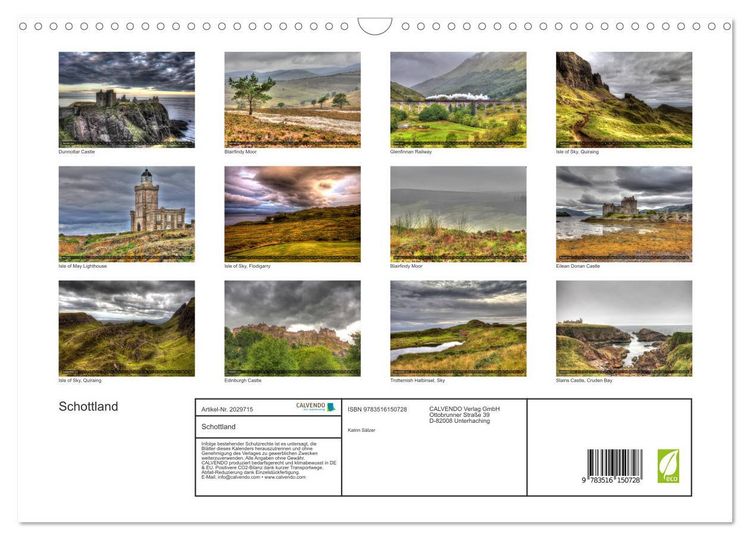 Produktbild: Schottland (Wandkalender 2026 DIN A3 quer), CALVENDO Monatskalender