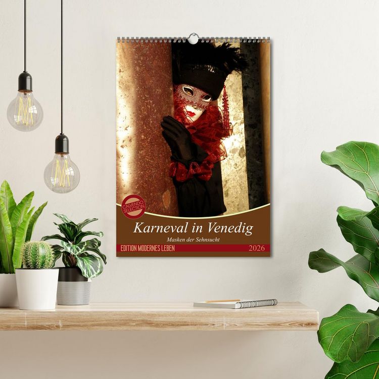 Produktbild: Masken der Sehnsucht - Karneval in Venedig (Wandkalender 2026 DIN A3 hoch), CALVENDO Monatskalender