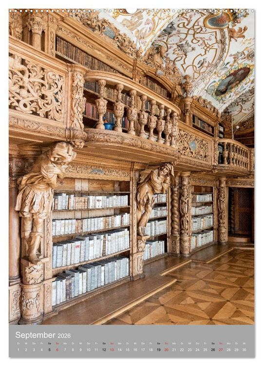 Produktbild: Waldsassen Stiftsbibliothek (hochwertiger Premium Wandkalender 2026 DIN A2 hoch), Kunstdruck in Hochglanz