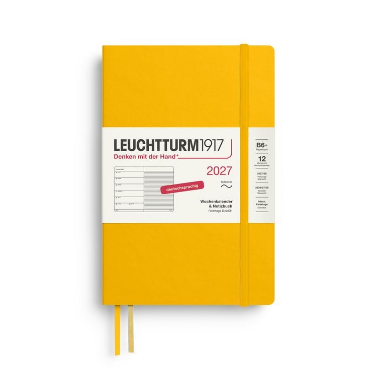 Produktbild: Wochenkalender & Notizbuch Paperback (B6+) 2027, Softcover, Sunflower, Deutsch
