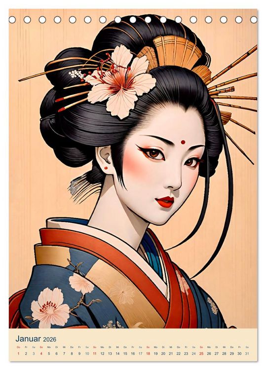 Produktbild: Japanische Geishas (Tischkalender 2026 DIN A5 hoch), CALVENDO Monatskalender