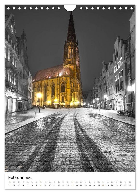 Produktbild: M&uuml;nster - erstrahlt bei Nacht (Wandkalender 2026 DIN A4 hoch), CALVENDO Monatskalender
