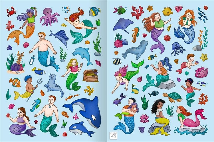 Produktbild: Mein schillerndes Stickerheft &ndash; Im Reich der Meerjungfrauen