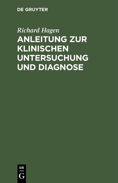 Produktbild: Anleitung zur klinischen Untersuchung und Diagnose