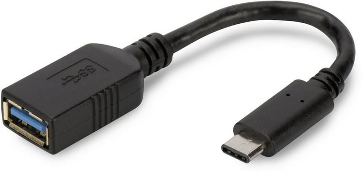Produktbild: Digitus USB 3.2 Gen 1 (USB 3.0) Adapter [1x USB 3.2 Gen 1 Buchse A (USB 3.0) - 1x USB 3.2 Gen 1 Stecker C (USB 3.0)] AK-300315-001-S 0.15 m Rund