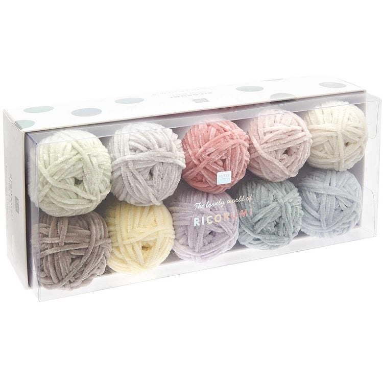 Produktbild: Ricorumi Set 10er "Nilli Nilli pastel", Farben: 002, 005, 007, 025, 018, 014, 016, 011, 003, 022