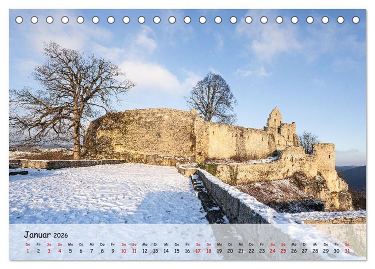 Produktbild: Festungen und Schl&ouml;sser auf der Schw&auml;bischen Alb (Tischkalender 2026 DIN A5 quer), CALVENDO Monatskalender