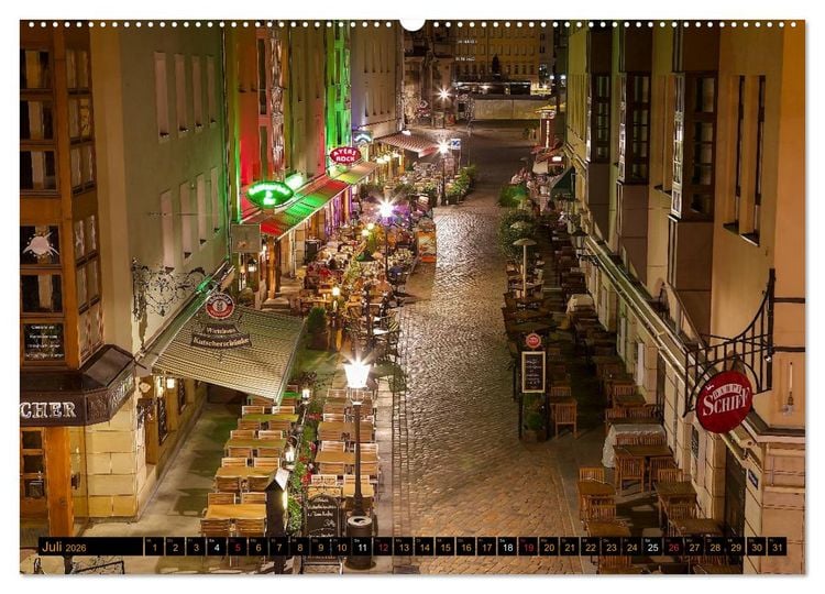 Produktbild: Eine Nacht in Dresden (Wandkalender 2026 DIN A2 quer), CALVENDO Monatskalender