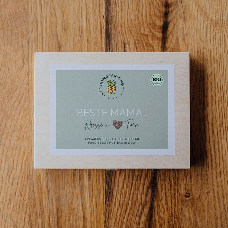Produktbild: Bio-Saatgutbox Kresseherz "Beste Mama"