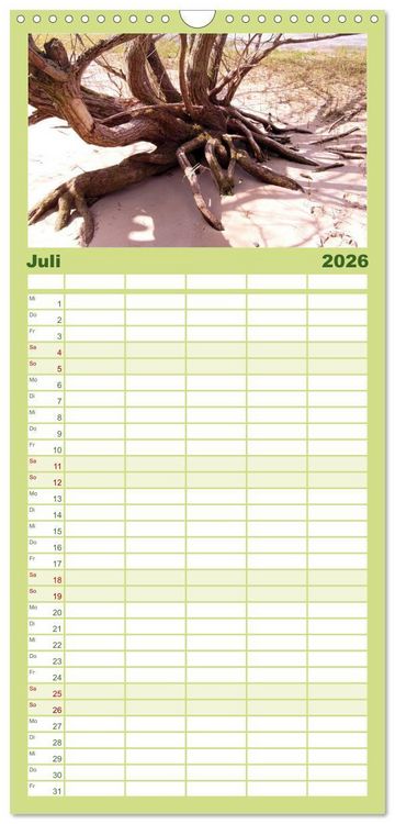 Produktbild: Familienplaner 2026 - Oasen der Ruhe 2026 / Geburtstagskalender mit 5 Spalten (Wandkalender, 21 x 45 cm) CALVENDO