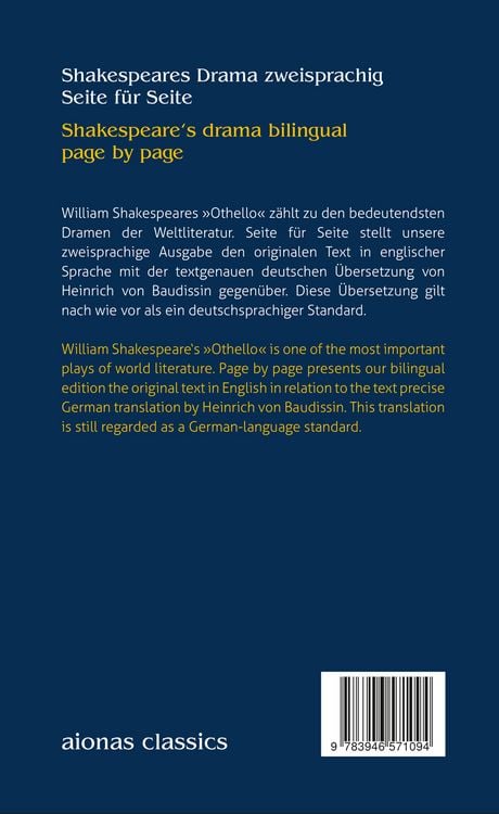 Produktbild: Othello. Shakespeare. Zweisprachig: Englisch-Deutsch