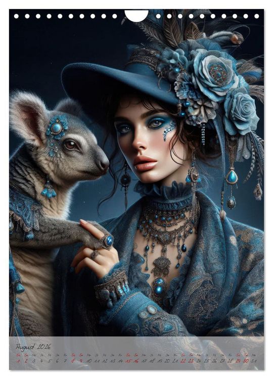 Produktbild: Eleganz der Exotik - Femme Fatale im Boh&egrave;me-Chic mit tierischen Begleitern (Wandkalender 2026 DIN A4 hoch), CALVENDO Monatskalender