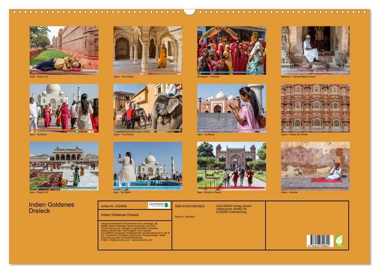 Produktbild: Indien Goldenes Dreieck (Wandkalender 2027 DIN A2 quer), CALVENDO Monatskalender