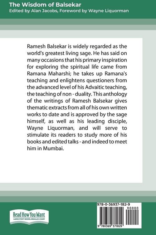 Produktbild: The Wisdom of Balsekar (16pt Large Print Edition)