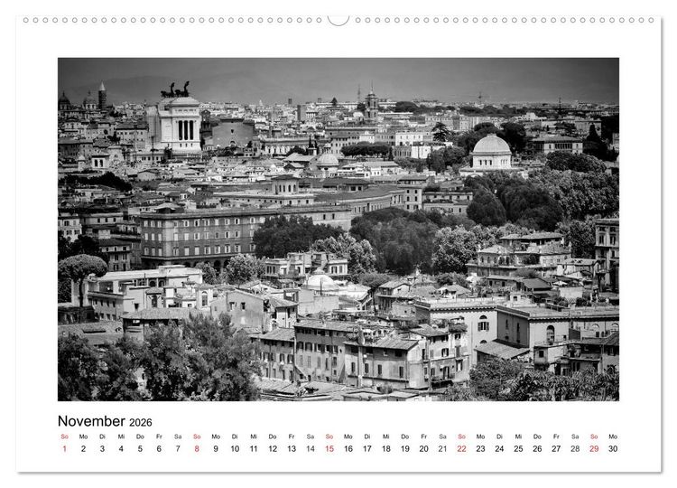 Produktbild: ROM Monochrom (hochwertiger Premium Wandkalender 2026 DIN A2 quer), Kunstdruck in Hochglanz