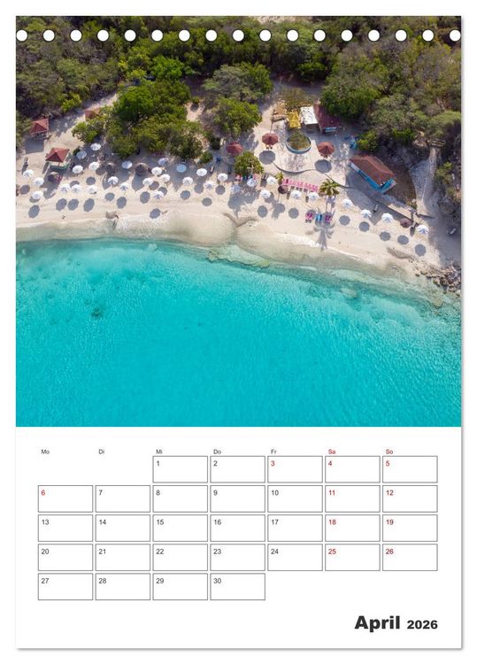 Produktbild: Curacao - Terminplaner (Tischkalender 2026 DIN A5 hoch), CALVENDO Monatskalender