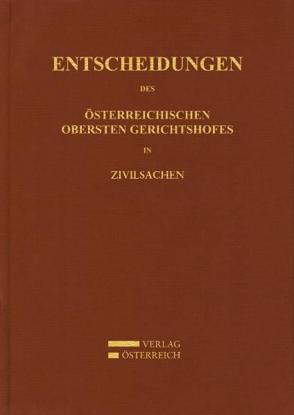 Produktbild: Entscheidungen des &Ouml;sterreichischen Gerichtshofes in Zivilsachen