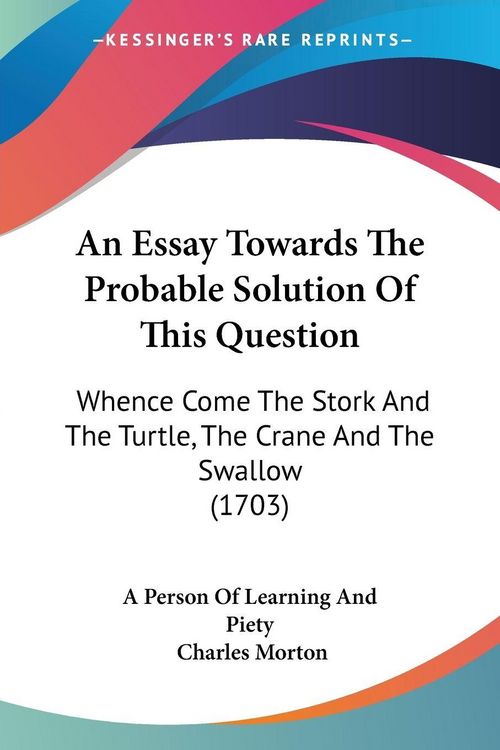 Produktbild: An Essay Towards The Probable Solution Of This Question