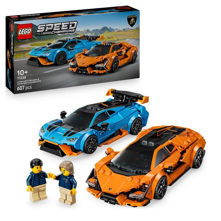 Produktbild: LEGO Speed Champions Lamborghini Revuelto und Hurac&aacute;n STO 77238 Rennauto
