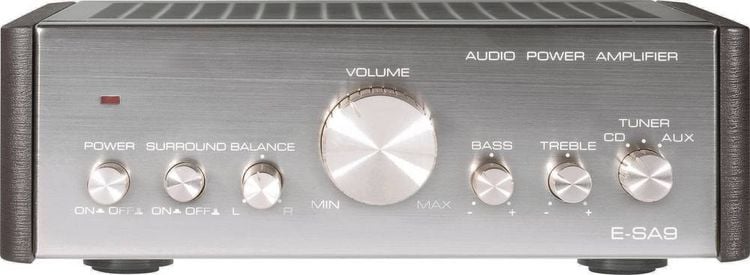 Produktbild: Renkforce E-SA9 Stereo-Verst&auml;rker 2 x 12W Silber (metallic), Dunkelbraun