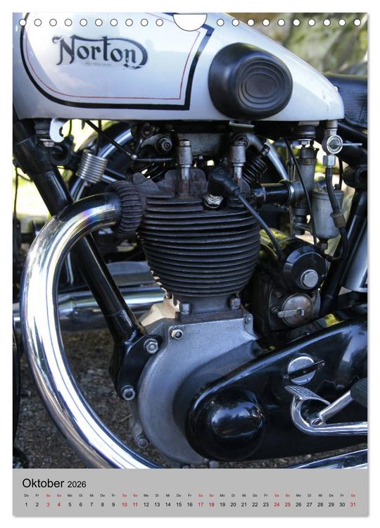 Produktbild: Motorrad Oldtimer - Motoransichten (Wandkalender 2026 DIN A4 hoch), CALVENDO Monatskalender