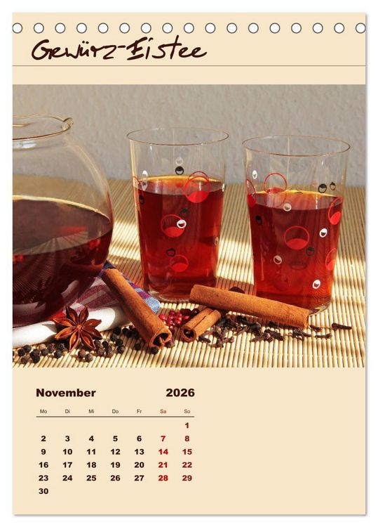 Produktbild: Erfrischender Eistee - Rezeptideen (Tischkalender 2026 DIN A5 hoch), CALVENDO Monatskalender