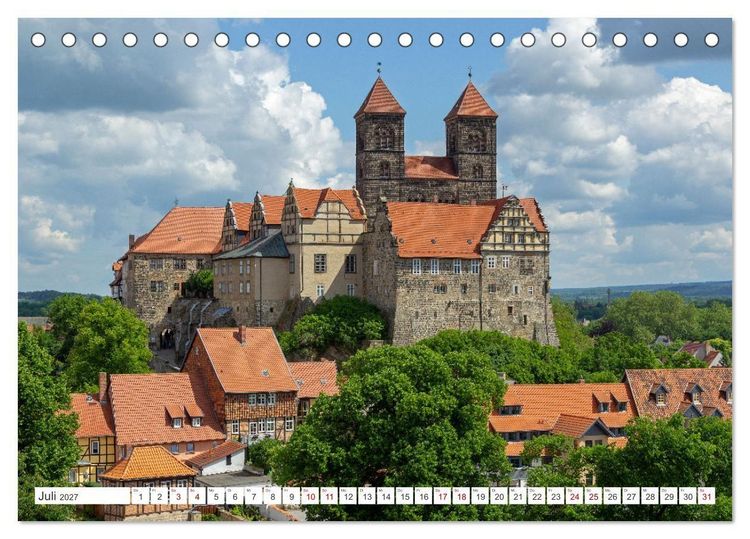 Produktbild: Burgen und Schl&ouml;sser - Zeugnisse vergangener Zeiten (Tischkalender 2027 DIN A5 quer), CALVENDO Monatskalender