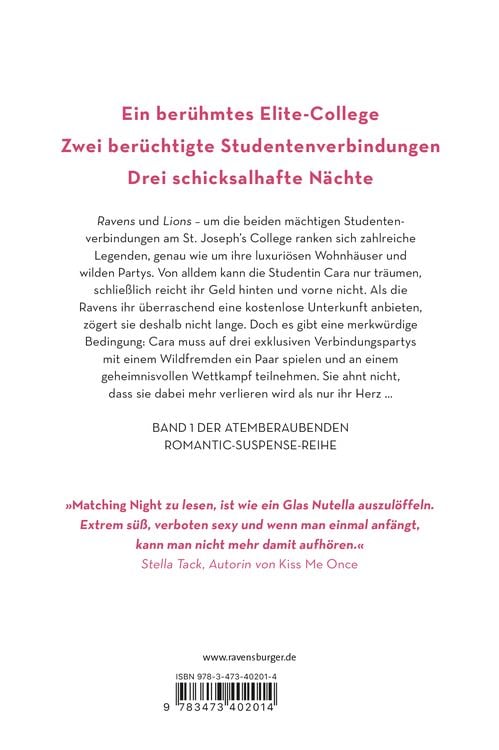 Produktbild: Matching Night, Band 1: Küsst du den Feind? (Gewinner des Lovelybooks-Leserpreises 2021)