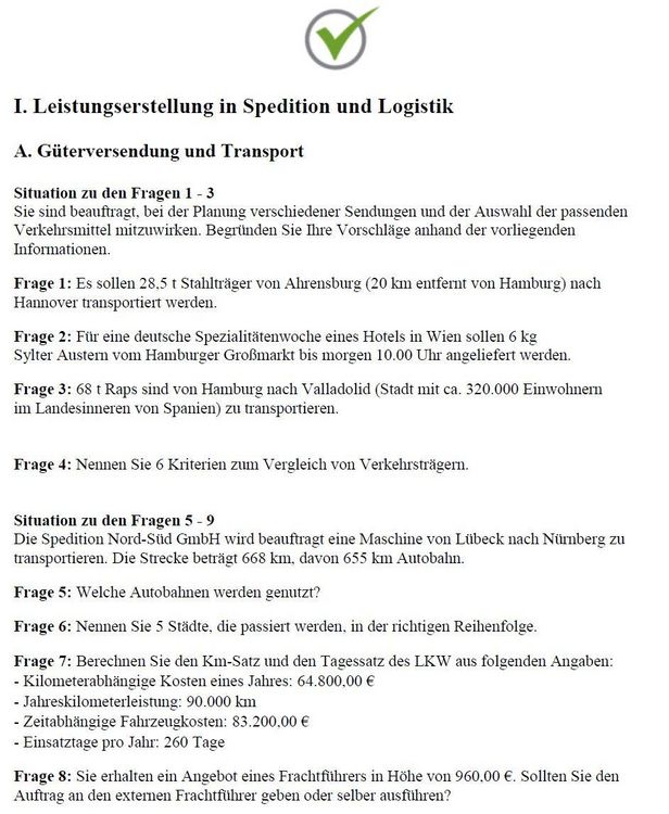Produktbild: Top-Pr&uuml;fung Kauffrau / Kaufmann f&uuml;r Spedition und Logistikdienstleistung - 360 &Uuml;bungsaufgaben f&uuml;r die Abschlu&szlig;pr&uuml;fung