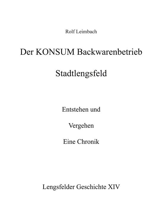 Produktbild: Der Konsum Backwarenbetrieb Stadtlengsfeld