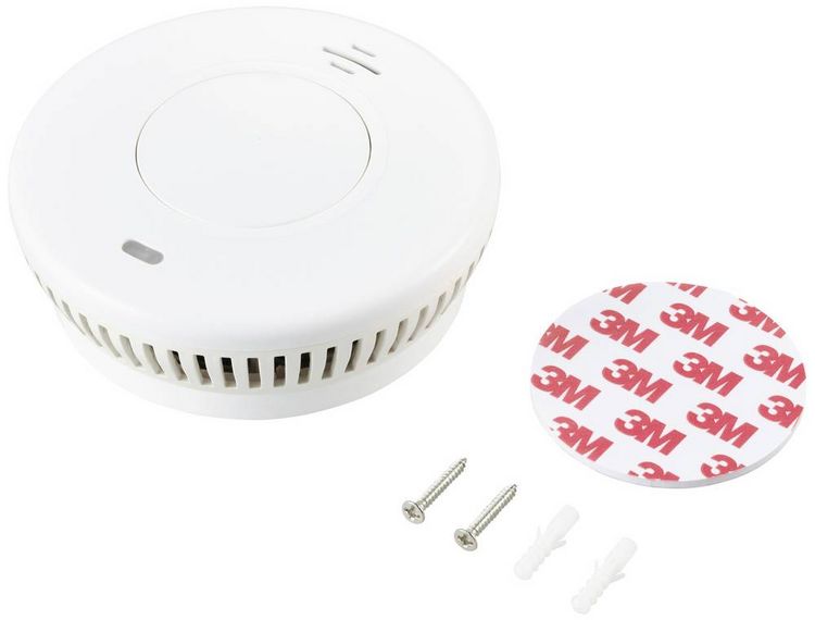 Produktbild: Sygonix EN14604 Rauchwarnmelder inkl. 10 Jahres-Batterie batteriebetrieben (&Oslash; x T) 105 mm x 36 mm