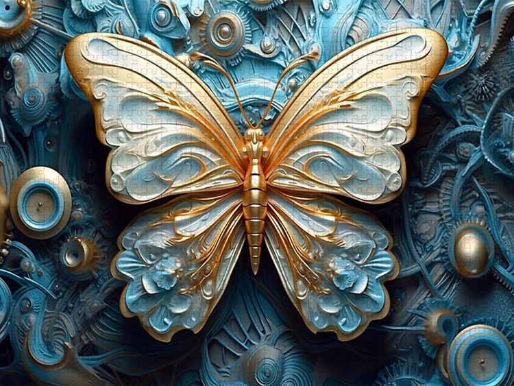 Produktbild: CALVENDO Puzzle Mechanisches Design eines Schmetterlings - Steampunk | 2000 Teile Lege-Gr&ouml;&szlig;e 90x67cm Foto-Puzzle f&uuml;r gl&uuml;ckliche Stunden