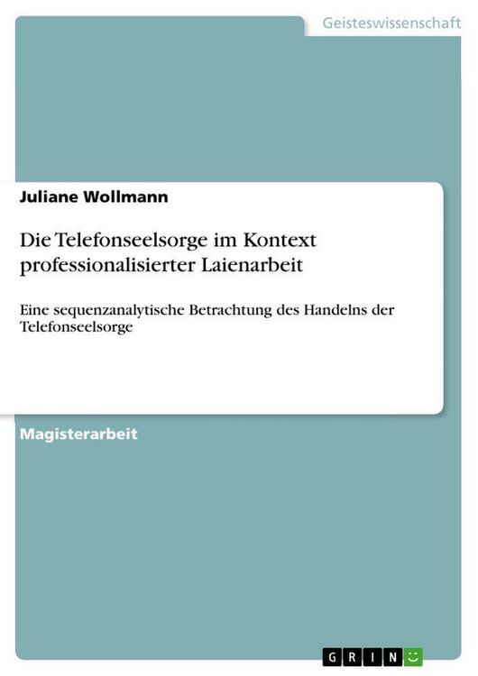 Produktbild: Die Telefonseelsorge im Kontext professionalisierter Laienarbeit