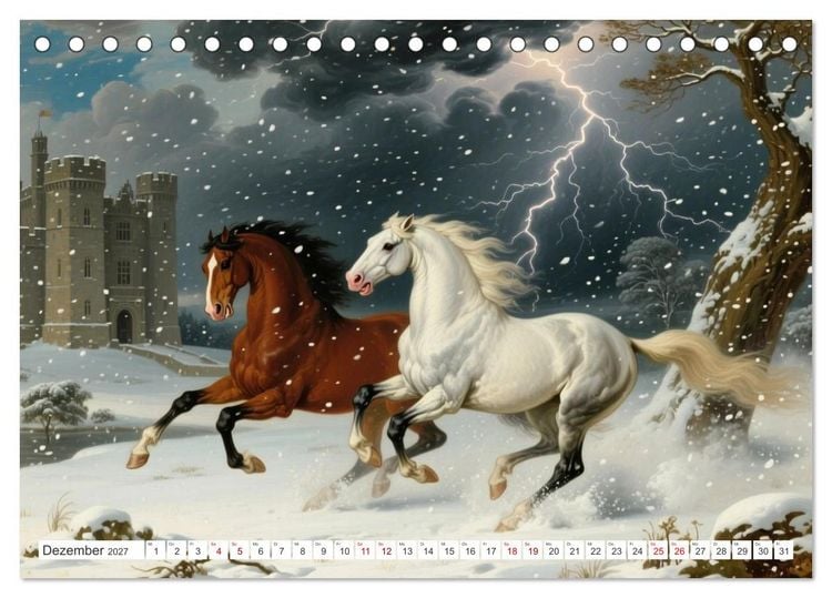 Produktbild: Pferdegem&auml;lde, inspiriert von den Alten Meistern (Tischkalender 2027 DIN A5 quer), CALVENDO Monatskalender