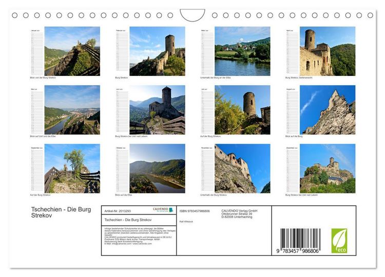 Produktbild: Tschechien - Die Burg Strekov (Wandkalender 2026 DIN A4 quer), CALVENDO Monatskalender
