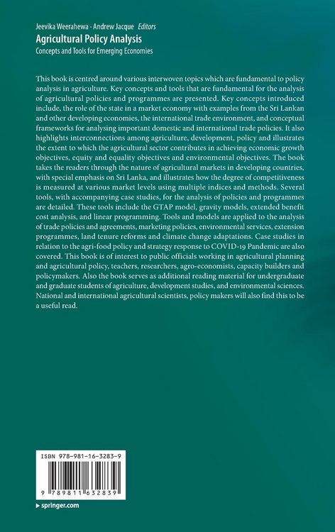 Produktbild: Agricultural Policy Analysis