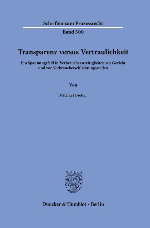 Produktbild: Transparenz versus Vertraulichkeit