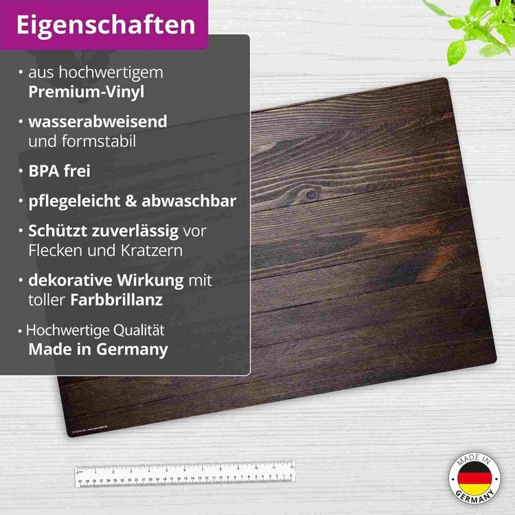 Produktbild: Cover-your-desk Schreibtischunterlage f&uuml;r Kinder und Erwachsene Holzoptik dunkelbraun, aus hochwertigem Vinyl , 60 x 40 cm