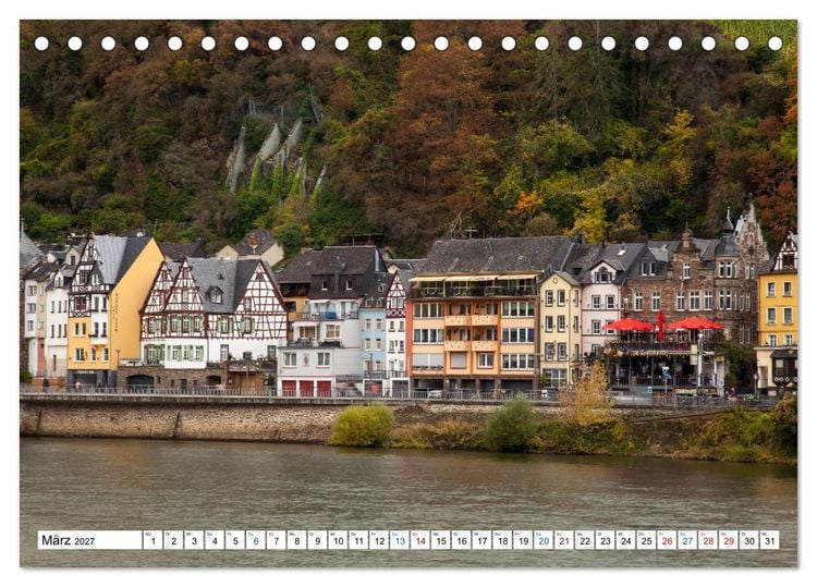 Produktbild: Die sch&ouml;nsten Orte im Moseltal - Von der Burg Eltz bis nach Trier (Tischkalender 2027 DIN A5 quer), CALVENDO Monatskalender
