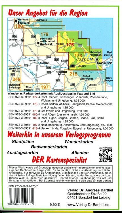 Produktbild: Radwander- und Wanderkarte Insel Usedom