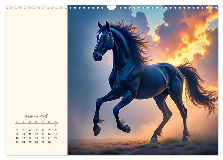 Produktbild: Fantasiewelten - Pferde (Wandkalender 2026 DIN A3 quer), CALVENDO Monatskalender