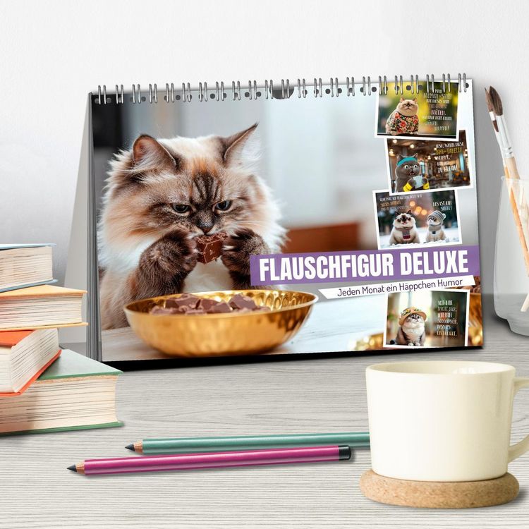 Produktbild: FLAUSCHFIGUR DELUXE Jeden Monat ein H&auml;ppchen Humor (Tischkalender 2026 DIN A5 quer), CALVENDO Monatskalender