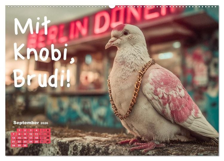 Produktbild: Freche Tauben - Lustiger Spr&uuml;chekalender mit Berliner Schnautze (Wandkalender 2026 DIN A2 quer), CALVENDO Monatskalender
