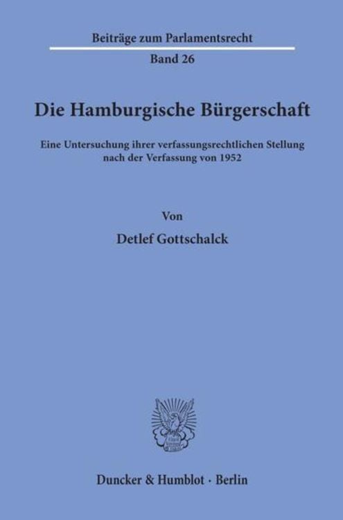 Produktbild: Die Hamburgische B&uuml;rgerschaft.
