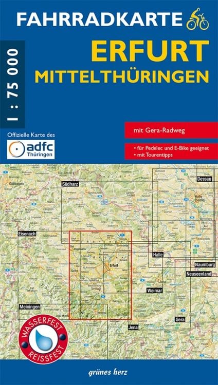 Produktbild: Fahrradkarte Erfurt, Mittelthüringen