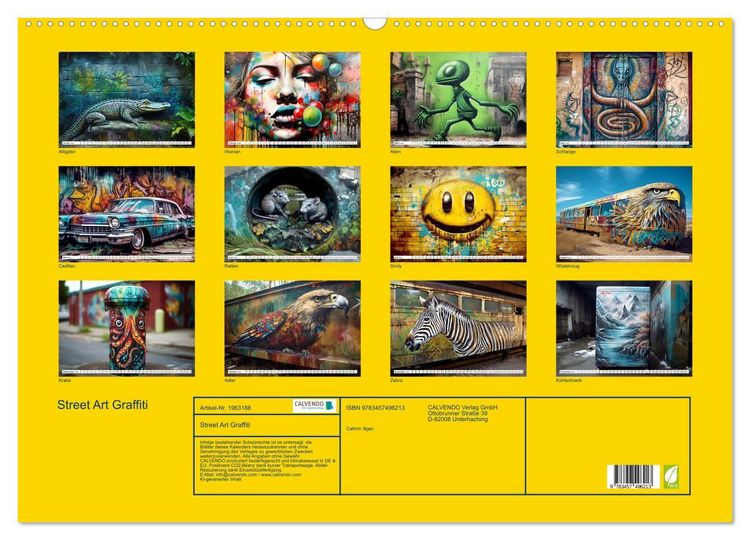 Produktbild: Street Art Graffiti (Wandkalender 2026 DIN A2 quer), CALVENDO Monatskalender