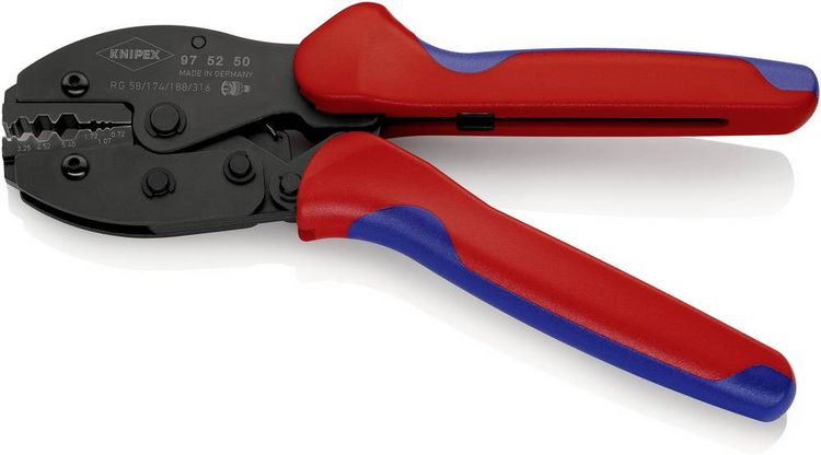 Produktbild: Knipex PreciForce 97 52 50 Crimpzange Koaxial-Steckverbinder BNC, TNC RG58, RG174, RG188, RG316