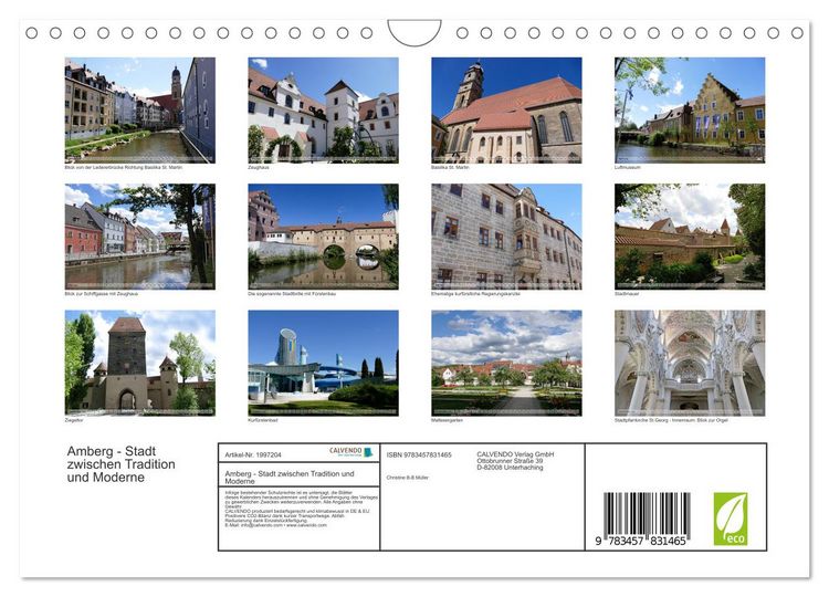 Produktbild: Amberg - Stadt zwischen Tradition und Moderne (Wandkalender 2026 DIN A4 quer), CALVENDO Monatskalender