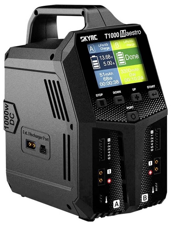 Produktbild: SKYRC T1000 AC/DC Modellbau-Ladeger&auml;t 20A Blei, LiFePO, LiHV, LiIon, LiPo, NiCd, NiMH