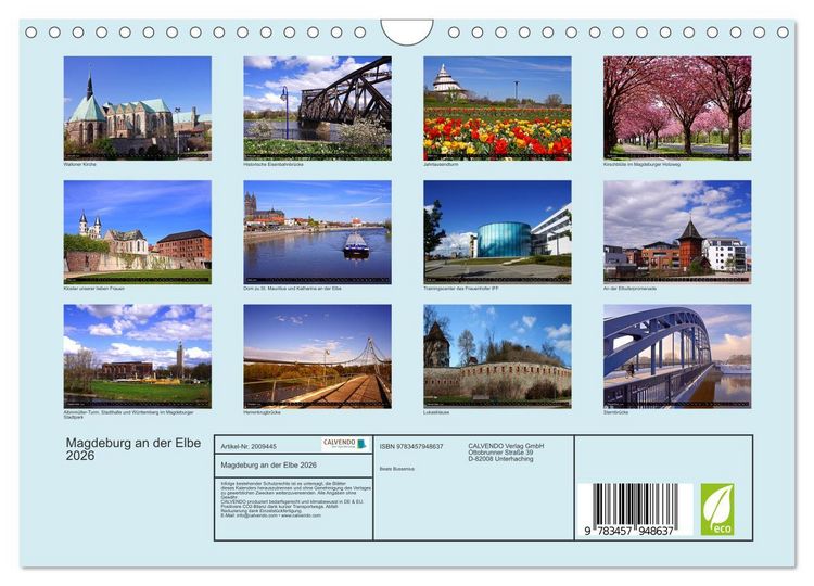 Produktbild: Magdeburg an der Elbe 2026 (Wandkalender 2026 DIN A4 quer), CALVENDO Monatskalender